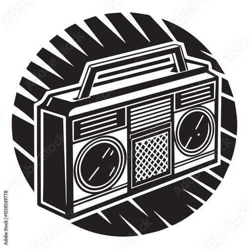 radio icon silhouette vector illustration
