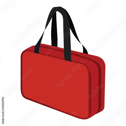Red soft carrying case with black handles
