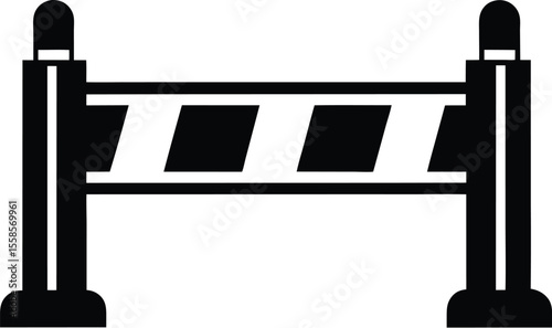median barrier icon, highway divider silhouette, road safety vector