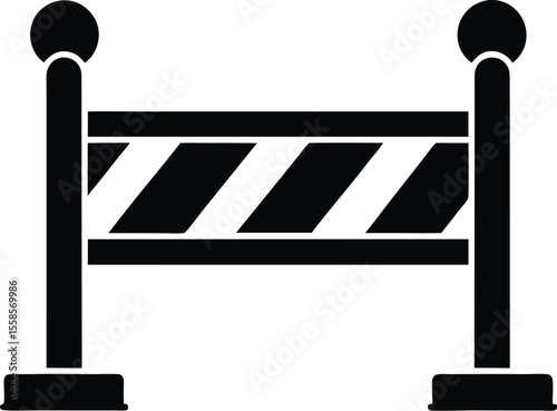 median barrier icon, highway divider silhouette, road safety vector