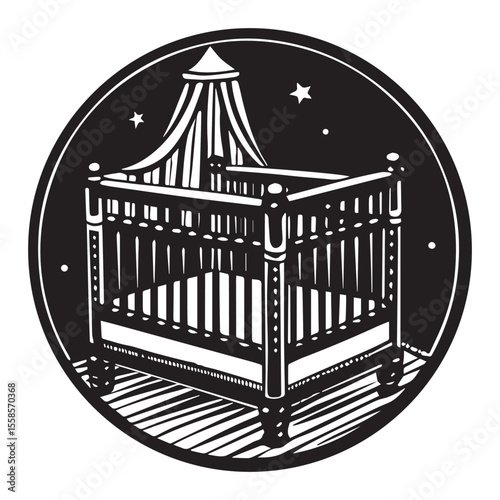 crib icon silhouette vector illustration
