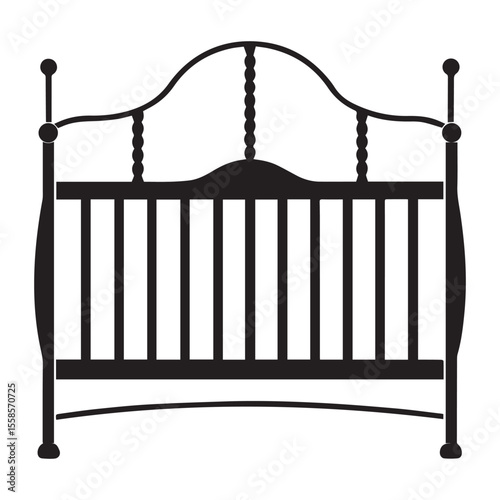 crib icon silhouette vector illustration
