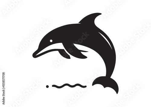 Dolphin Black Silhouette Vector Illustration