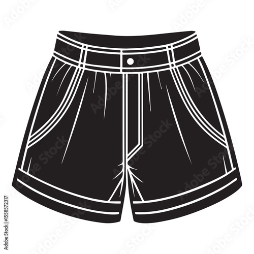 simple shorts icon silhouette vector illustration
