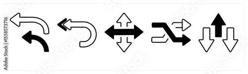 Free Download A set of 5 mix icons as arrow, map, navigation - GFXLoad