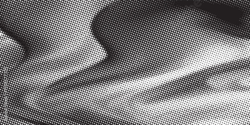 Abstract halftone wave dotted background. Futuristic twisted grunge pattern, dot, circles. Vector modern