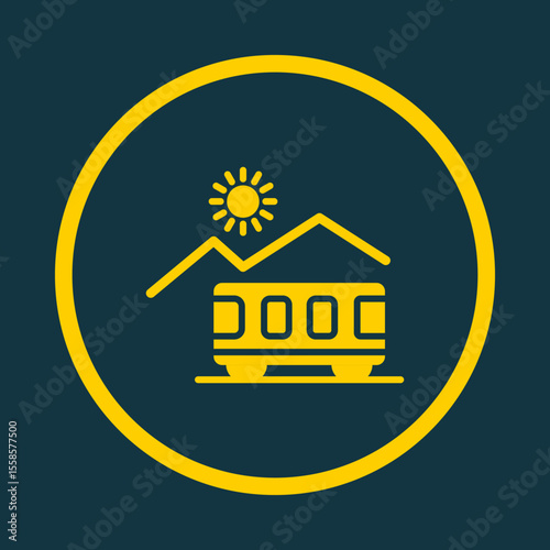 Mountain Railway trendy vector art design exquisite amazing colorful useful illustration