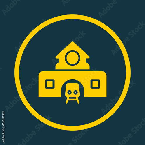 Train Station trendy vector art design exquisite amazing colorful useful illustration