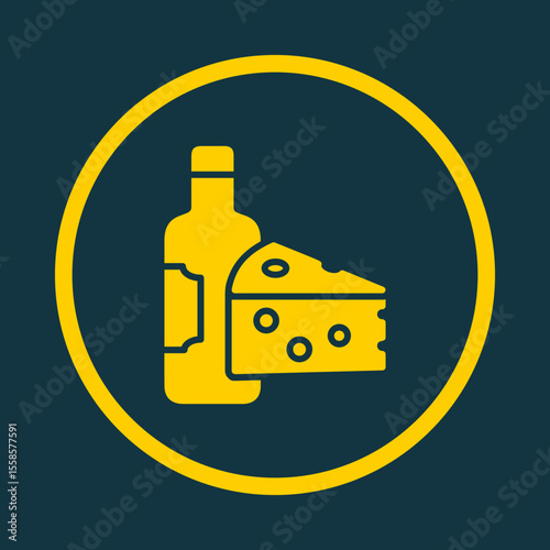 Wine and Cheese trendy vector art design exquisite amazing colorful useful illustration
