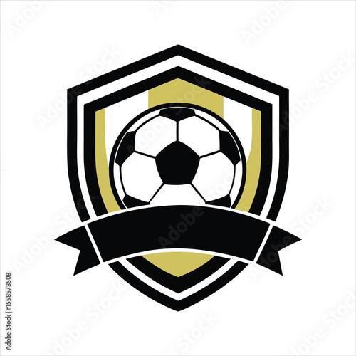 Vector Emblem of Soccer Shield Icon for Teams