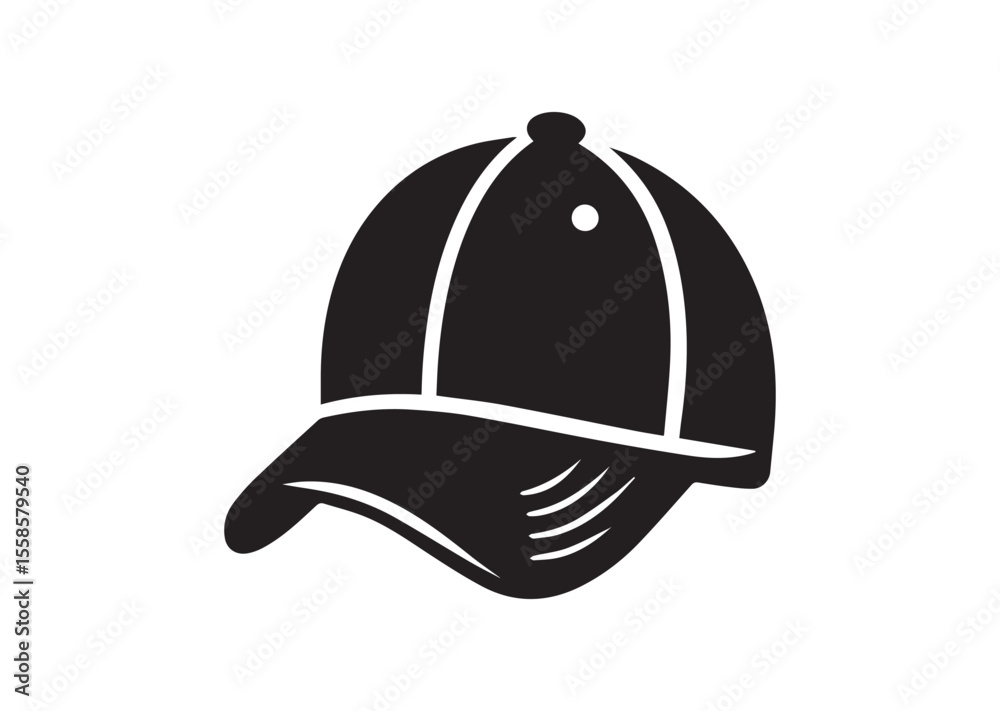 A cap Silhouette Black Vector Illustration A cap Silhouette Black Vector Illustration