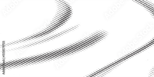 Abstract halftone wave dotted background. Futuristic twisted grunge pattern, dot, circles. Vector modern