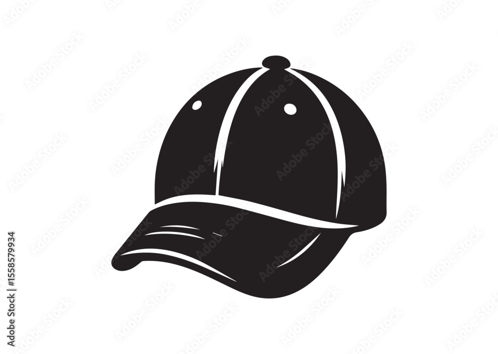 A cap Silhouette Black Vector Illustration A cap Silhouette Black Vector Illustration