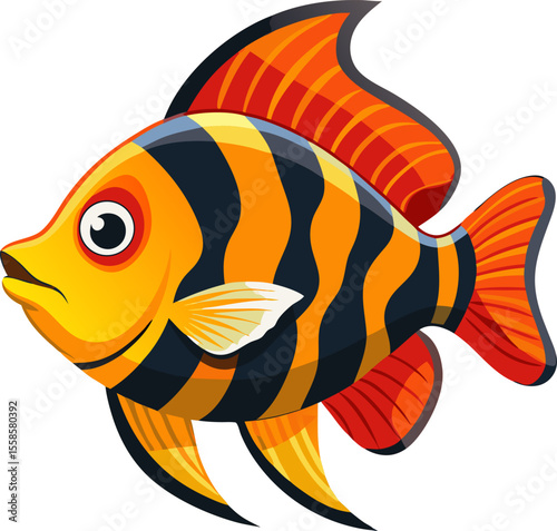vector illustration of a Oscar fish 
