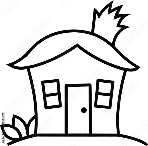 Charming Doodle House with Nature Elements