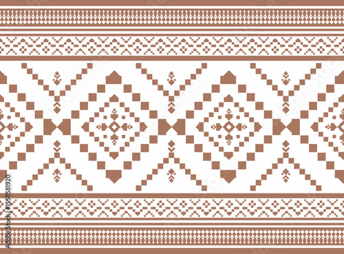 Geometric ethnic oriental pattern background. Design for texture, wrapping, clothing, batik, fabric, wallpaper and background. Pattern embroidery design.