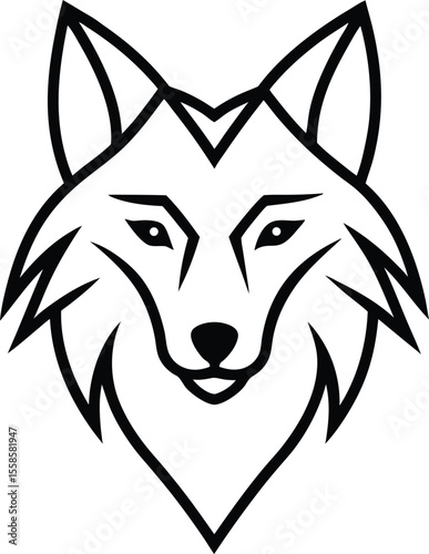 Geometric Wolf Head Silhouette Graphic Design	