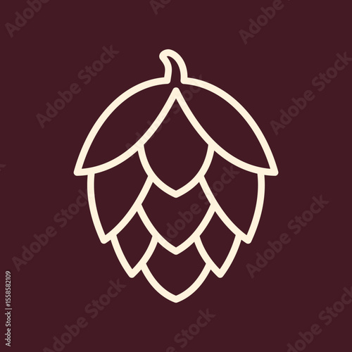 Outline Hops fruit trendy vector art design superb amazing colorful useful illustration