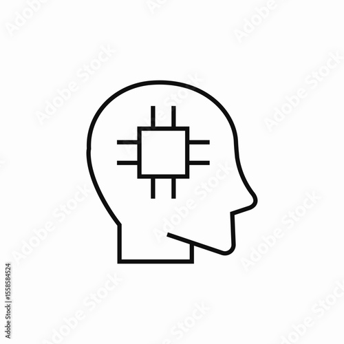 brain cpu icon sign vector