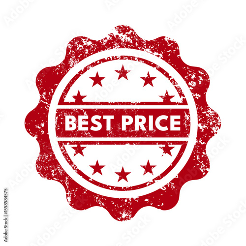 best price – red round rubber stamp – vector illustration