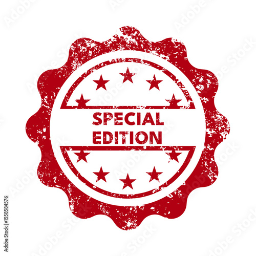 special edition – red round rubber stamp – vector illustration