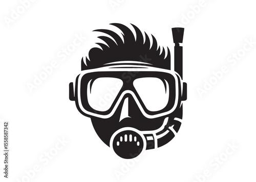 Diving mask Silhouette Vector Illustration