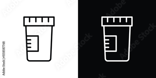Urine test icon. Isolated object on a black and white background.