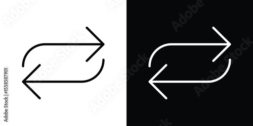 Transfer icon. Isolated object on a black and white background.