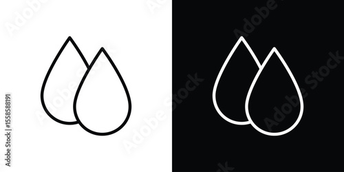 Tear drop icon. Isolated object on a black and white background.