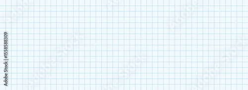 Grid paper pattern. Notebook sheet background. Blue line small lattice school graph paper. Vector math page. White memo notepad millimeter square texture. School education bg. Geometric cage journal