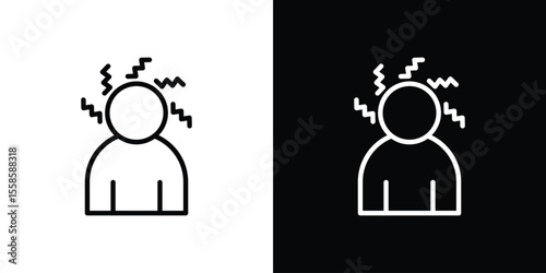 Stress icon. Isolated object on a black and white background.