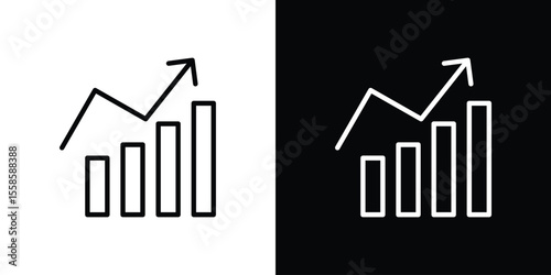 Stagflation icon. Isolated object on a black and white background.