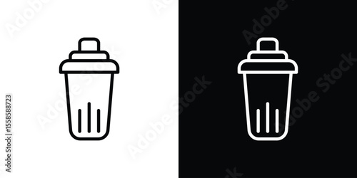 Shaker icon. Isolated object on a black and white background.