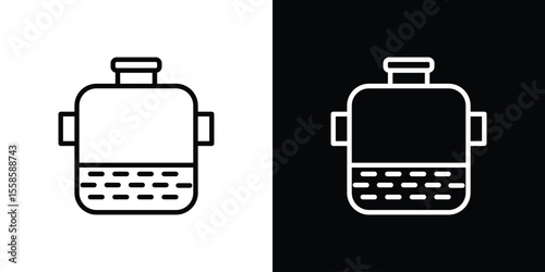 Sewerage tank icon. Isolated object on a black and white background.