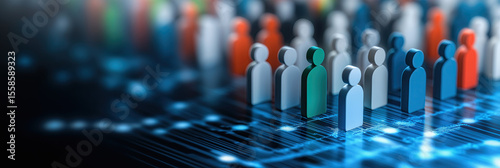 Wallpaper Mural abstract teamwork conceptual background banner with colourful figurines Torontodigital.ca