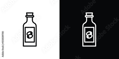 Olive oil icon. Isolated object on a black and white background.