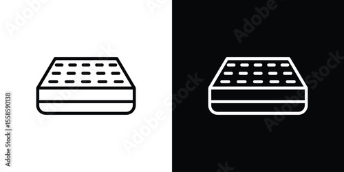 Mattress icon. Isolated object on a black and white background.