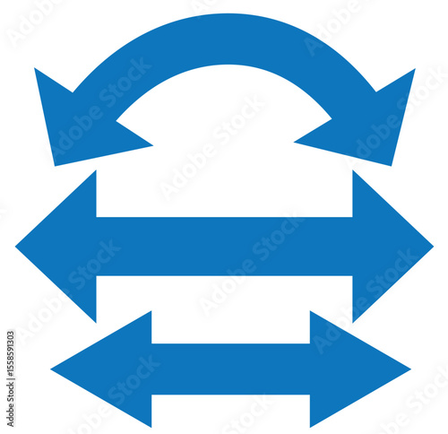 Set of a Dual arrow icon. Two side arrows icon. Double arrow icon set. Vector illustration of blue, red and blue dual arrow. Stock image.