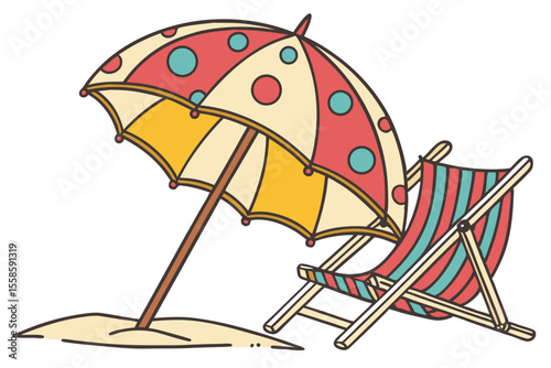 Isolated Summer Umbrella Clipart for Vacation Themes