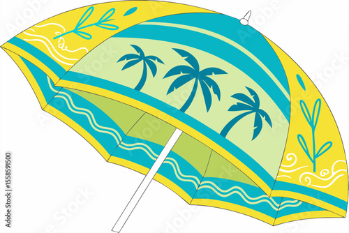 Tropical Vibes: Beach Umbrella Clipart Design