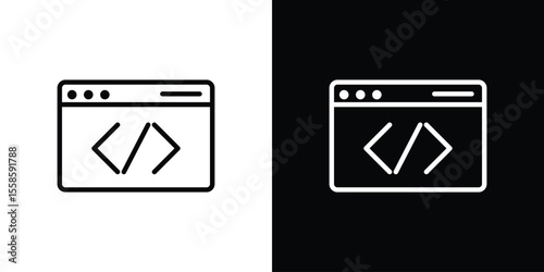 Front end icon. Isolated object on a black and white background.