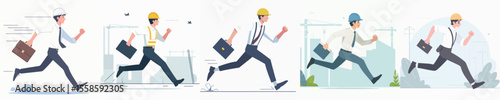 a group of architect vectors running
