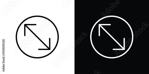 Diameter icon. Isolated object on a black and white background.