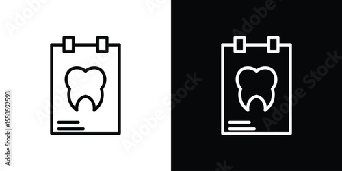 Dental X ray icon. Isolated object on a black and white background.