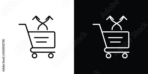 Cross sell icon. Isolated object on a black and white background.