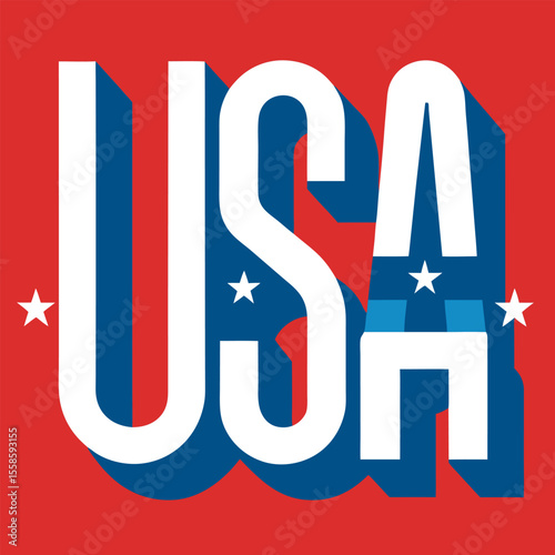 USA Independence Day patriotic design with flag and star symbols