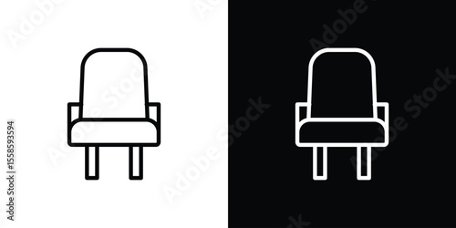 Cinema seat icon. Isolated object on a black and white background.