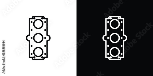 Car gasket icon. Isolated object on a black and white background.