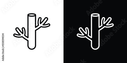 Blood vessel icon. Isolated object on a black and white background.
