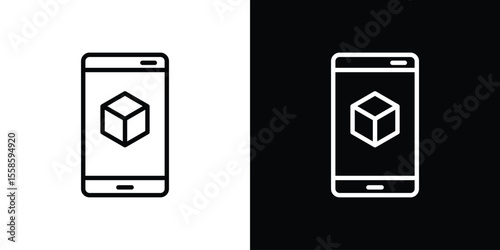 Ar apps icon. Isolated object on a black and white background.